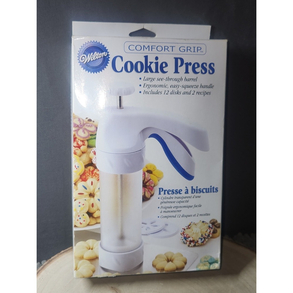 Wilton Comfort‎ Grip Cookie Press 12-Disks~NEW IN BOX~COMPLETE